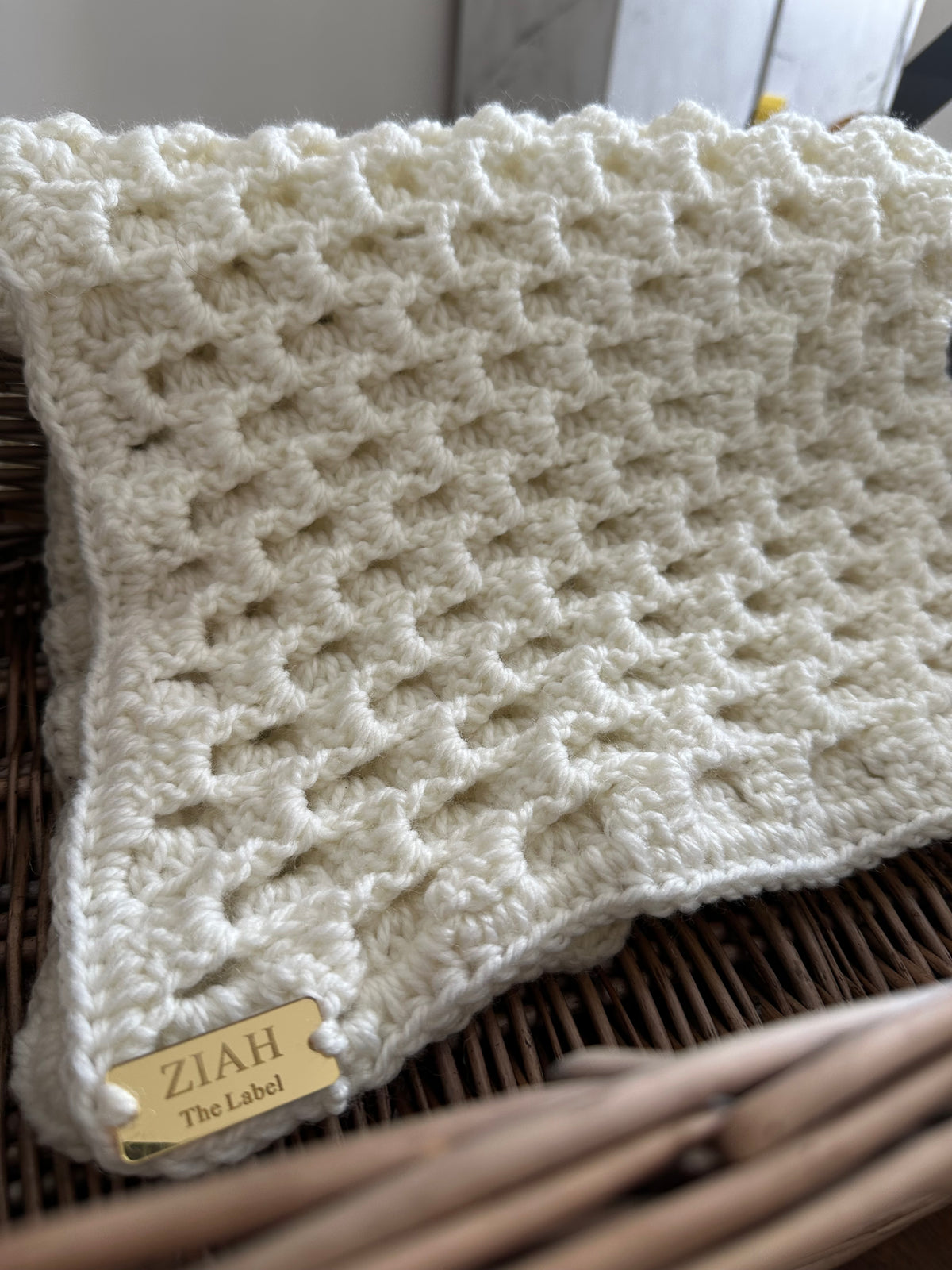 Cream Cloud Collection - The Alpaca Twisted Corner To Corner Ziah Blanket 20” x 30”