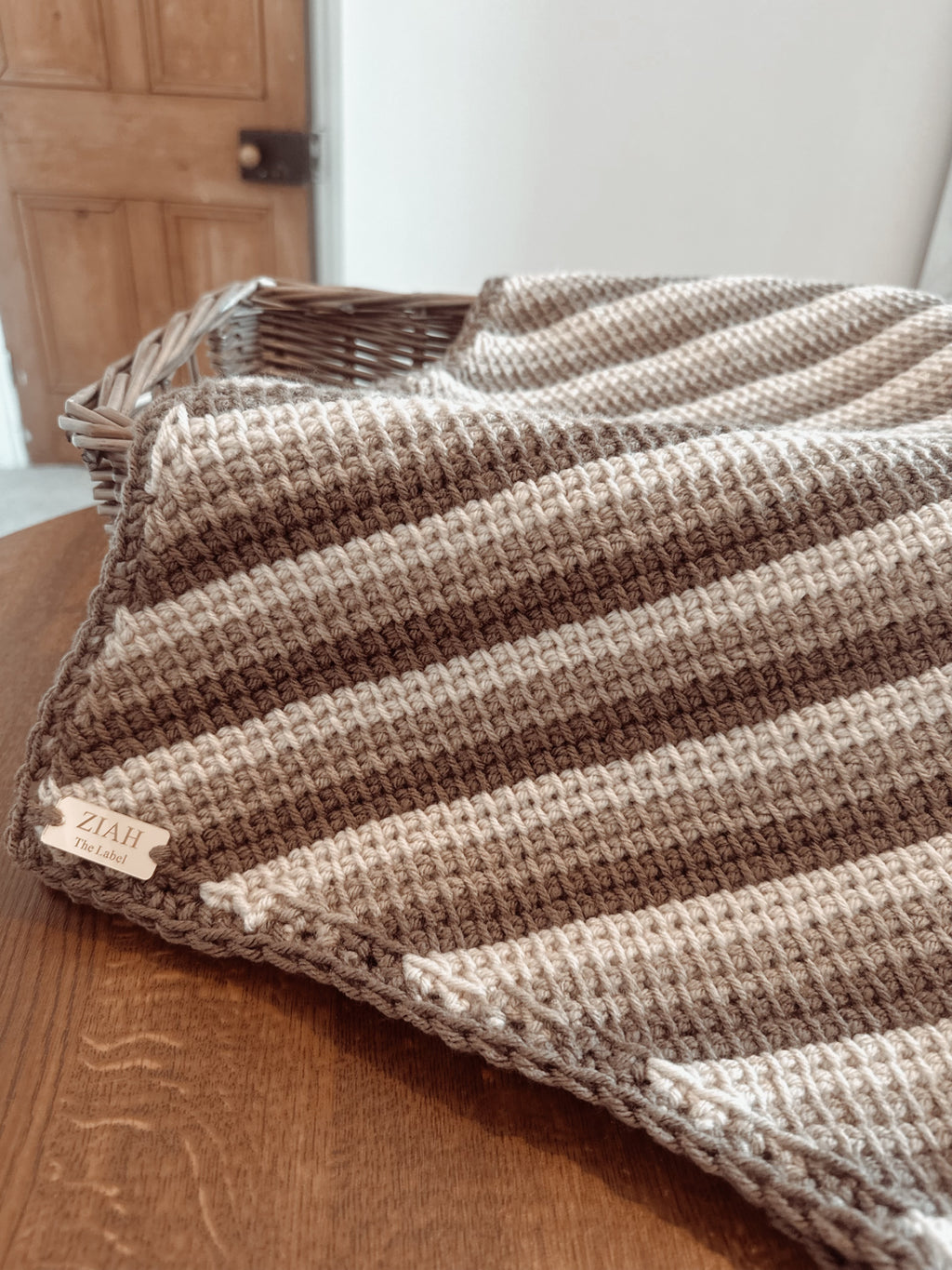 Cream Cloud - Chunky Ziah Tunisian Blanket 26” x 25”
