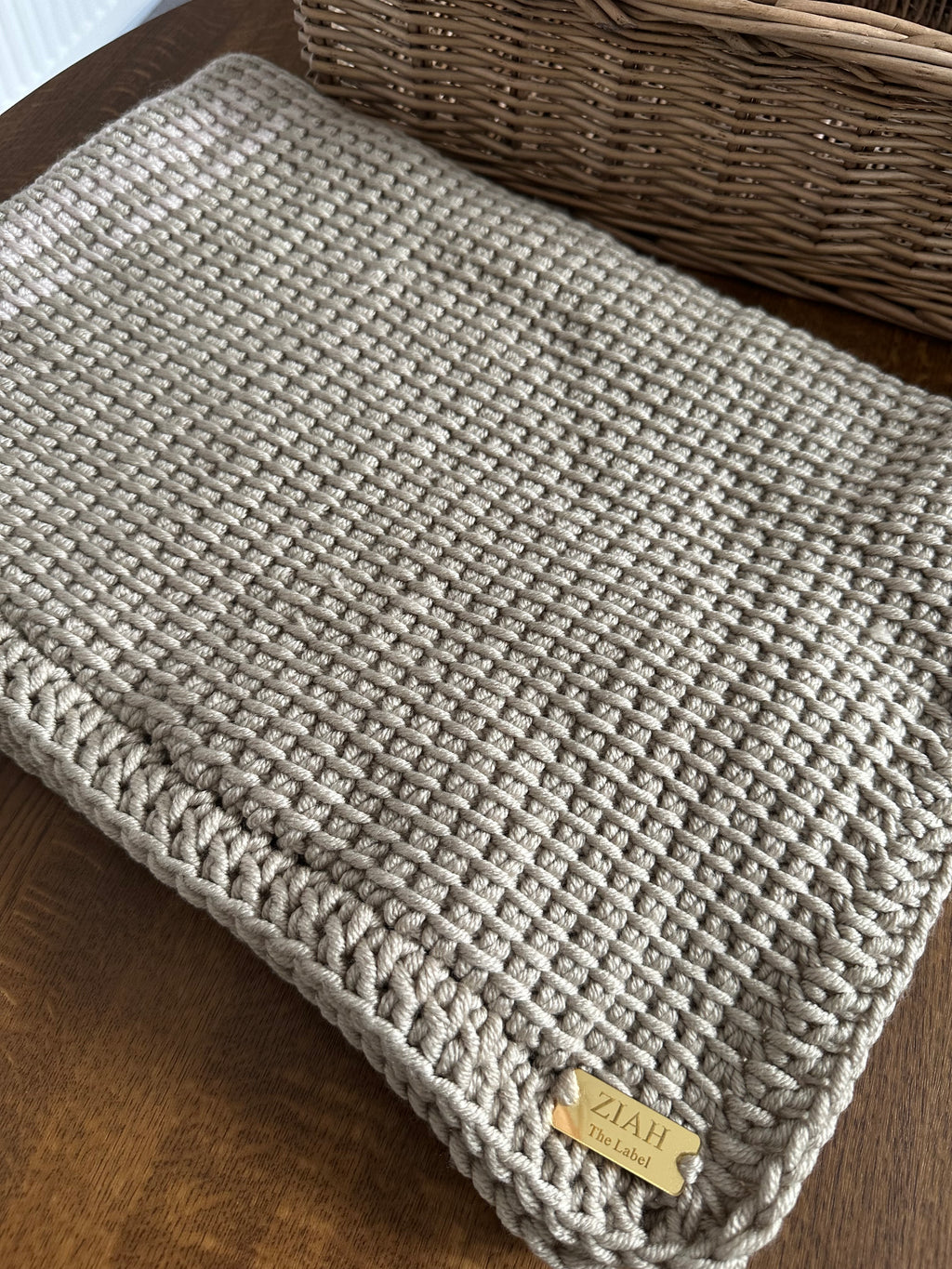 Cream Cloud - Chunky Ziah Tunisian Blanket 26” x 25”