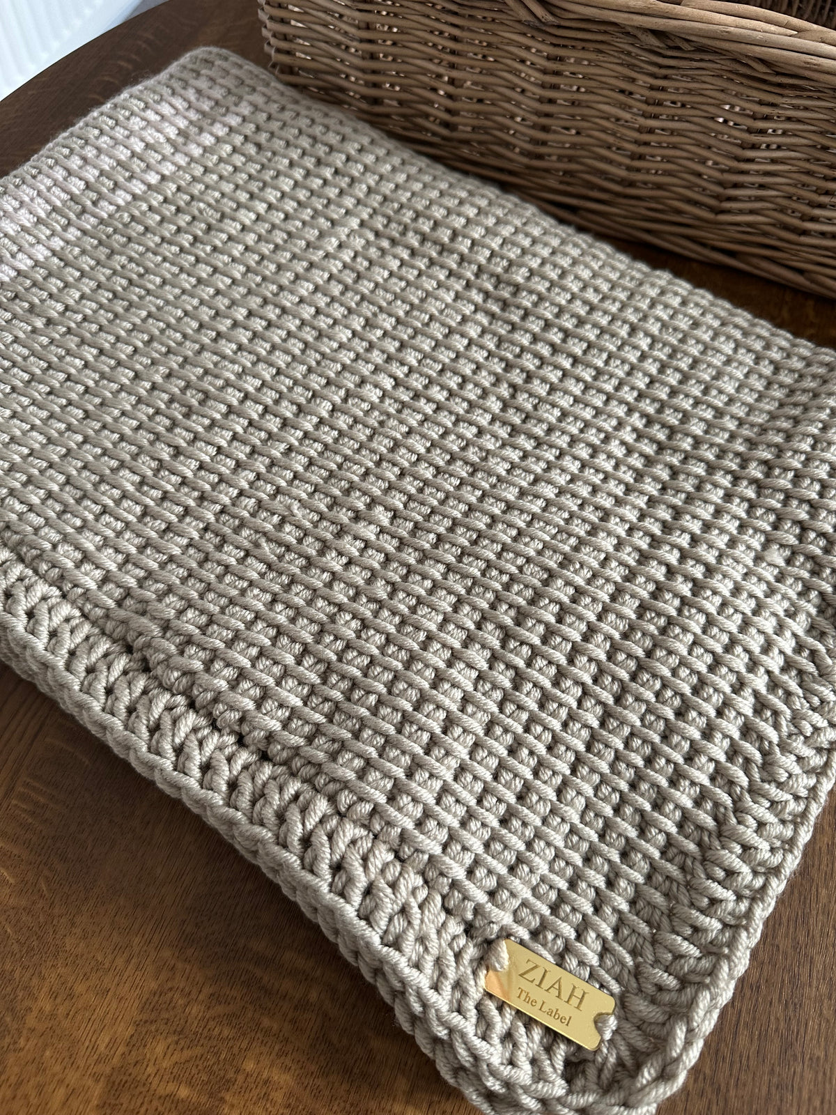 Cream Cloud - Chunky Ziah Tunisian Blanket 26” x 25”