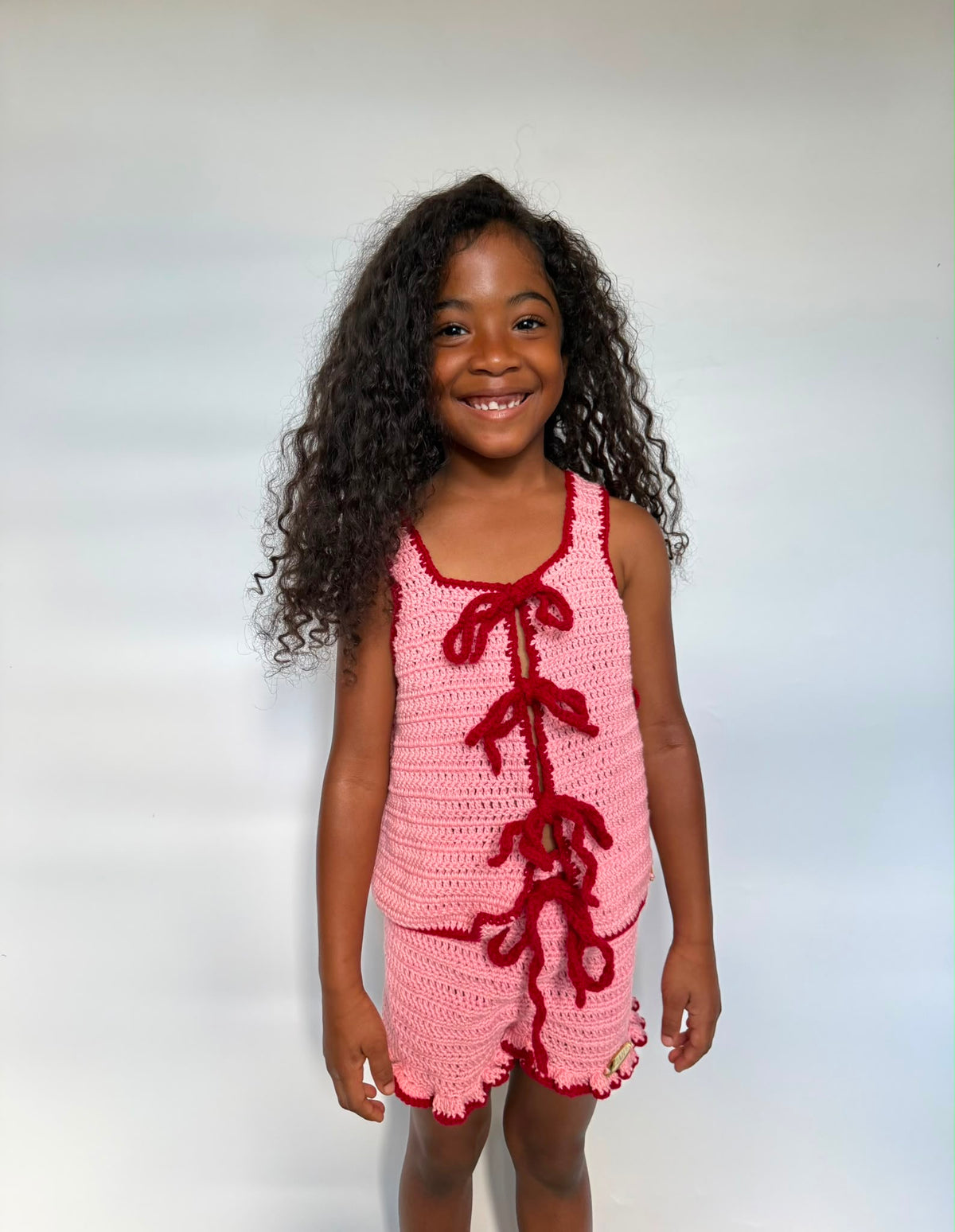 01 - Frills & Floral The Ziah Tie Frilly Hem Short & Top Set