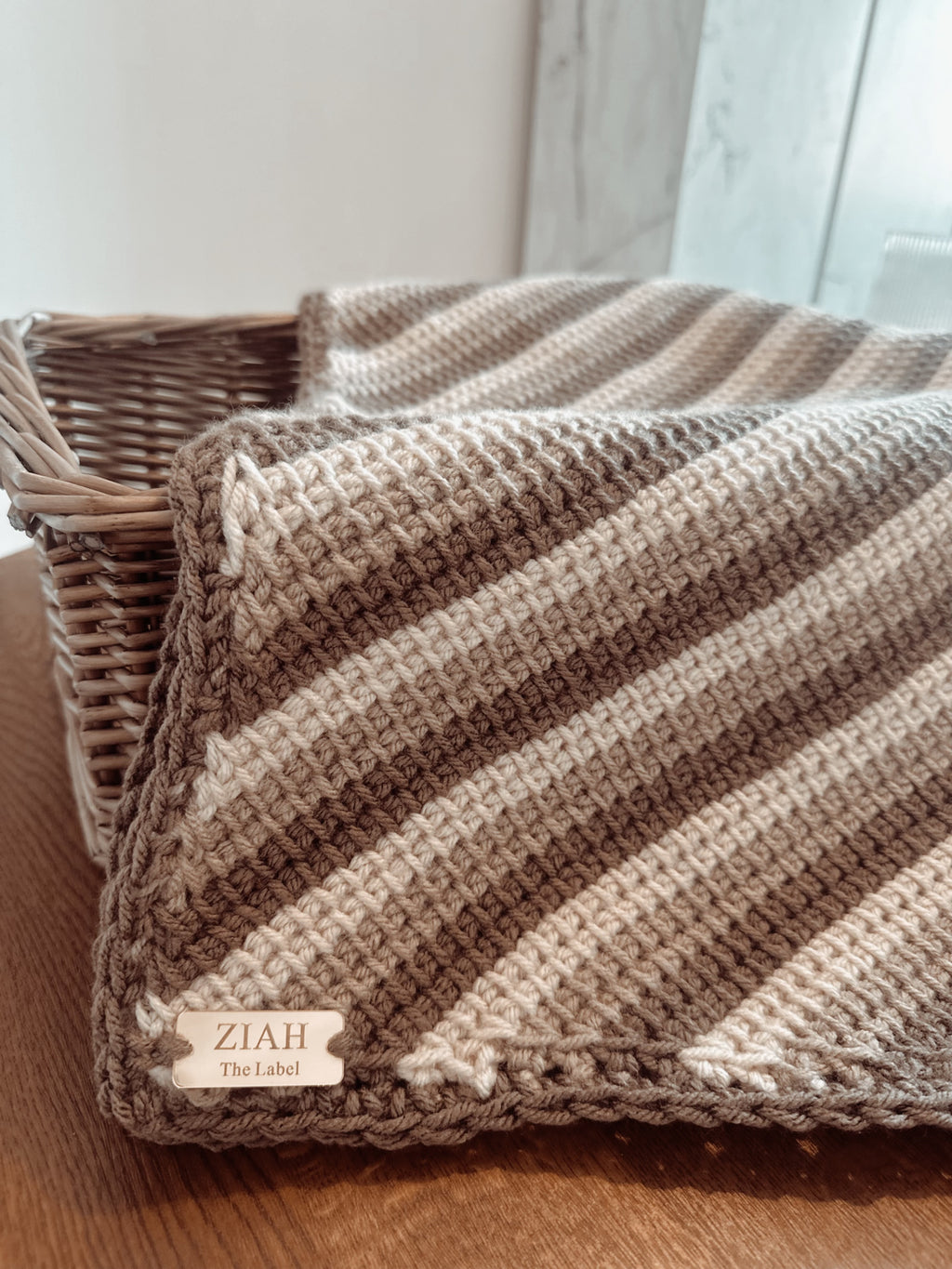Cream Cloud - Chunky Ziah Tunisian Blanket 26” x 25”