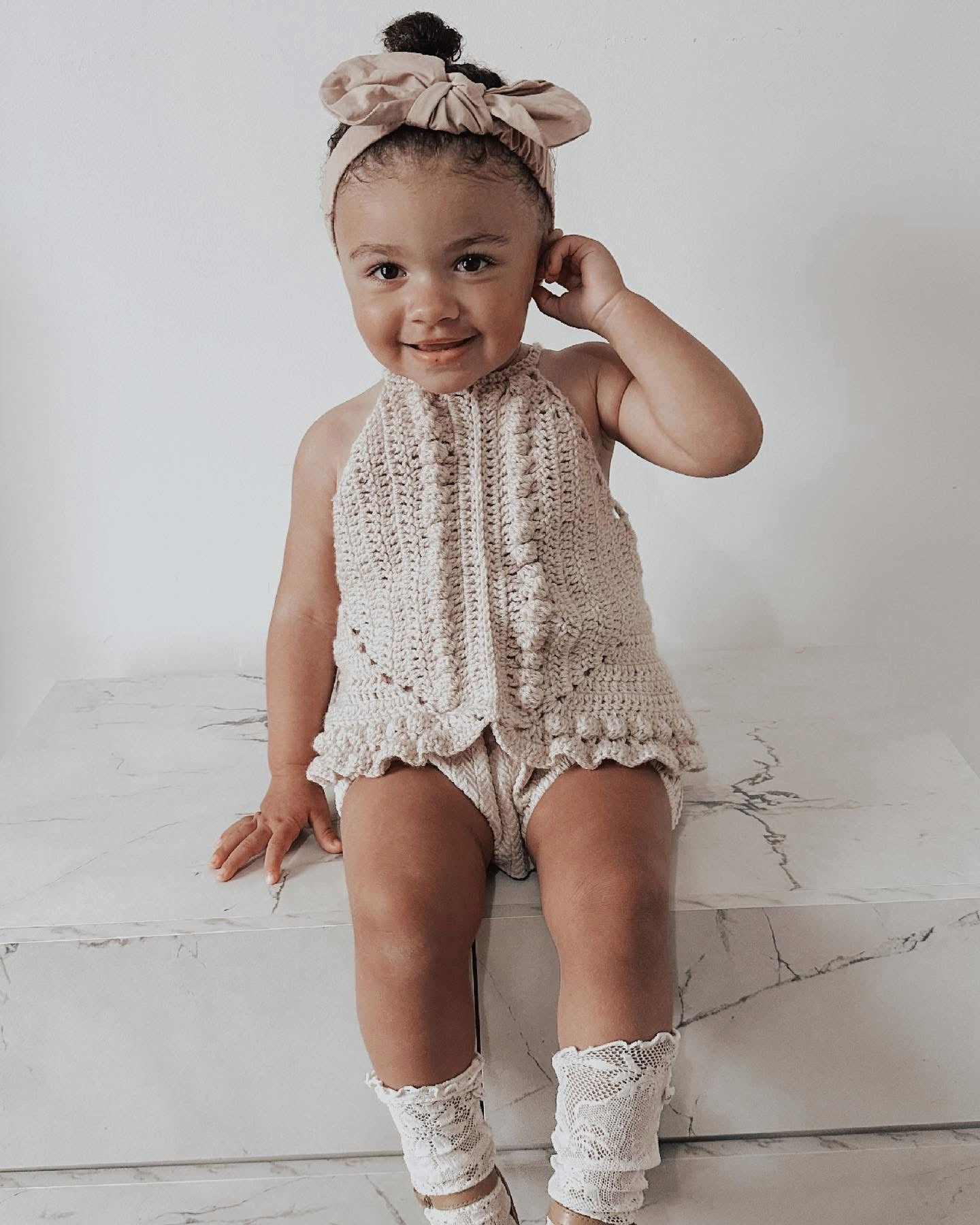 26S - Ziah Frill Bobble Crochet Top